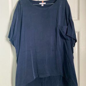 Lunya Washable Silk Tee Set L/XL in Deep Blue